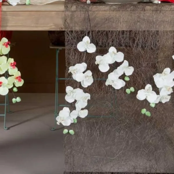 Badaboum Chemin De Table En Abaca Chocolat 30Cm New