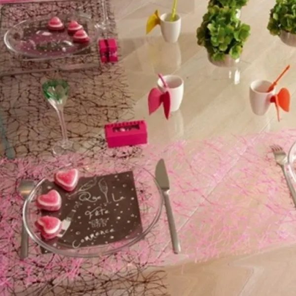 Badaboum Chemin De Table En Abaca Rose 30Cm