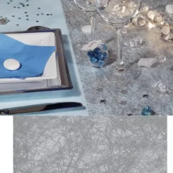 Badaboum Chemin De Table En Abaca Argent Cheveux D'Ange Sale