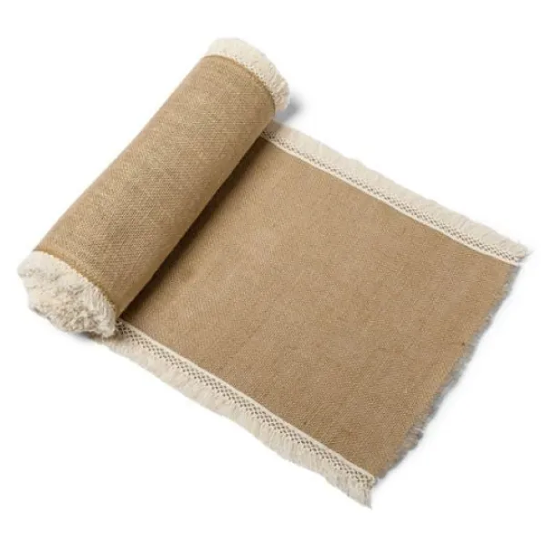 Clearance Chemin De Table En Jute Frange 5 M Tres Theme Jute