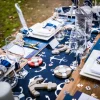 Badaboum Chemin De Table En Lin Marine Ancre
