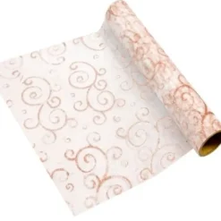 Badaboum Chemin De Table En Organza Arabesque Rose Gold