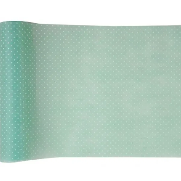 Badaboum Chemin De Table Intisse Plumetis Vert Discount