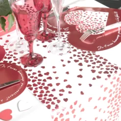 Badaboum Chemin De Table Mariage Avec Coeur Rouge 26Cm X 3M