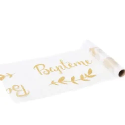 Discount Chemin De Table Organza Bapt Me Paillettes Or Theme Bapteme