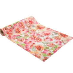 Badaboum Chemin De Table Romantique Vintage Tissu Blanc