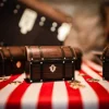 Online Chemin De Table Tissu Pirate Rouge Et Blanc Theme Bapteme