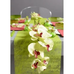Badaboum Chemin De Table Vert Anis Fanon 5Mx30Cm Outlet