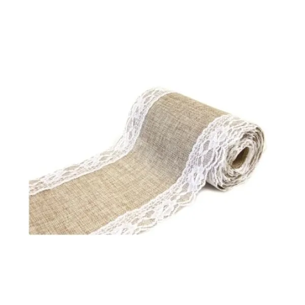 New Chemin De Table Vintage Jute Et Dentelle 15Cm Theme Dentelle