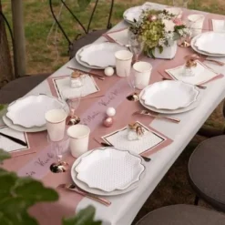 Badaboum Chemin De Table Voie Seche Luxe Rose Gold