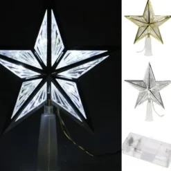 Badaboum Cimier De Noel Toile Lumineux Led Argent / Or Hot