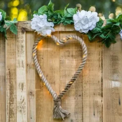 Coeur En Jute En Led A Suspendre Theme Jute