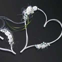 Badaboum Coeur En Rotin Avec Fleur Ecru Pour D Coration De Voiture De Mariage X 2 Pi Ces