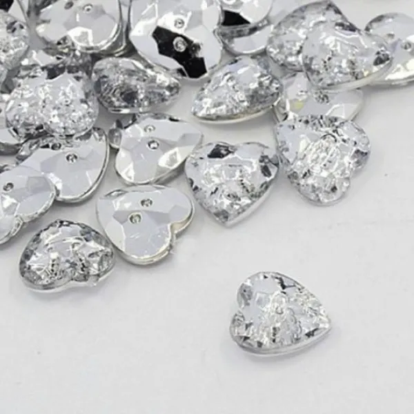 Badaboum Coeur Strass Transparent X 50 Pi Ces