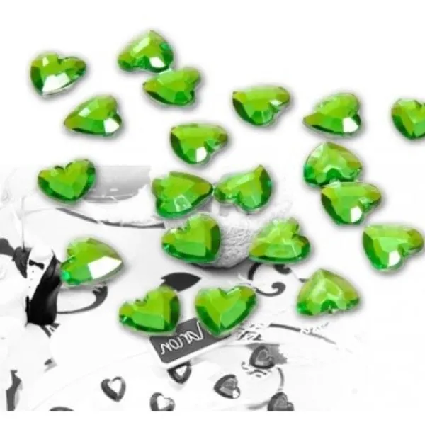 Badaboum Coeur Strass Vert Anis X 50 Pi Ces