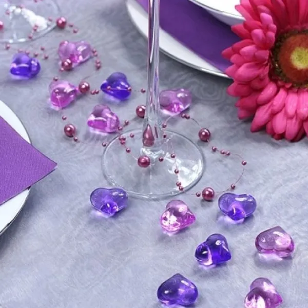 Badaboum Coeur Strass Violet X 30 Pi Ces