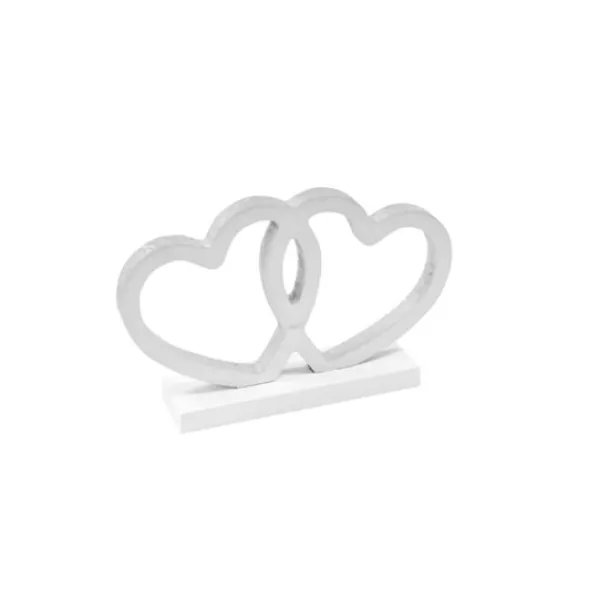 Badaboum Coeurs Enlac S En Bois Argent Sur Socle