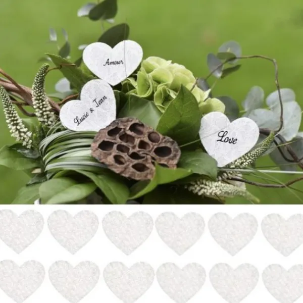 Badaboum Confettis Coeur Dentelle Blanc X 12 Pi Ces Sale