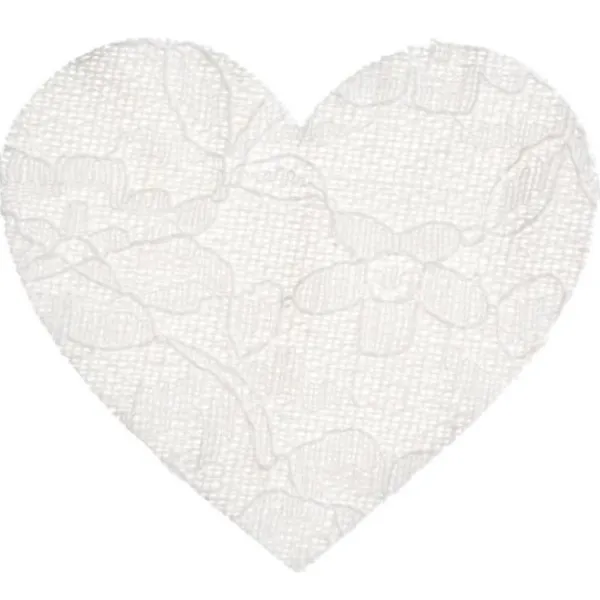 Badaboum Confettis Coeur Dentelle Blanc X 12 Pi Ces Sale