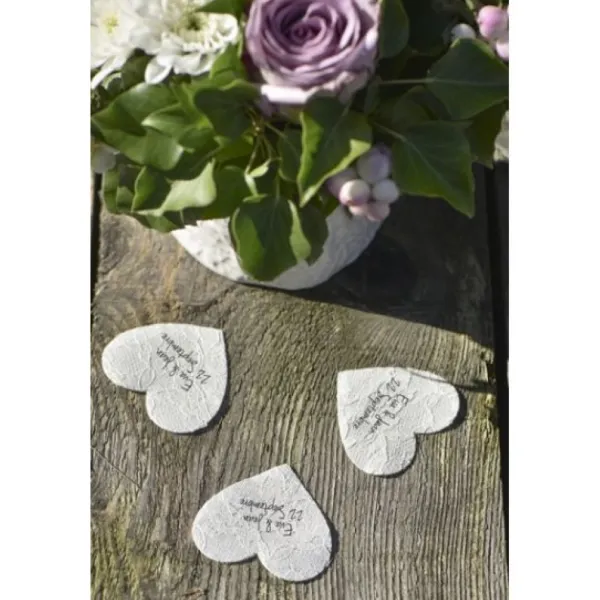 Badaboum Confettis Coeur Dentelle Blanc X 12 Pi Ces Sale