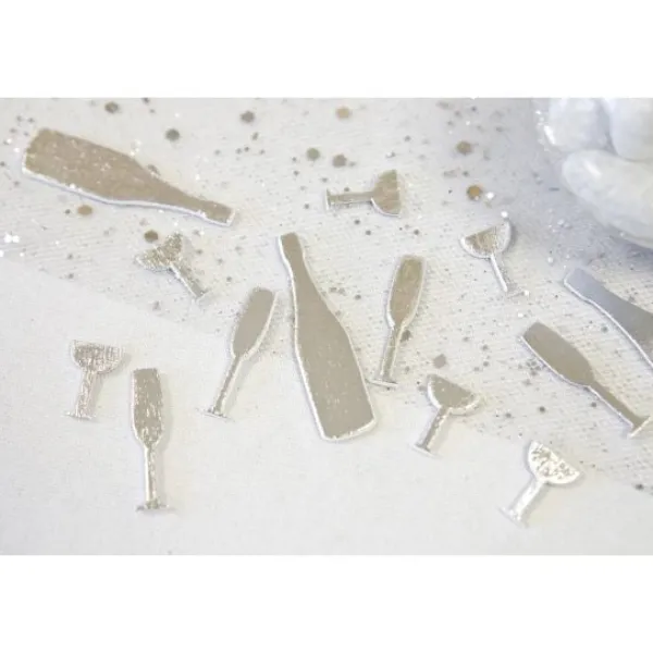 Badaboum Confettis De Table Champagne Argent