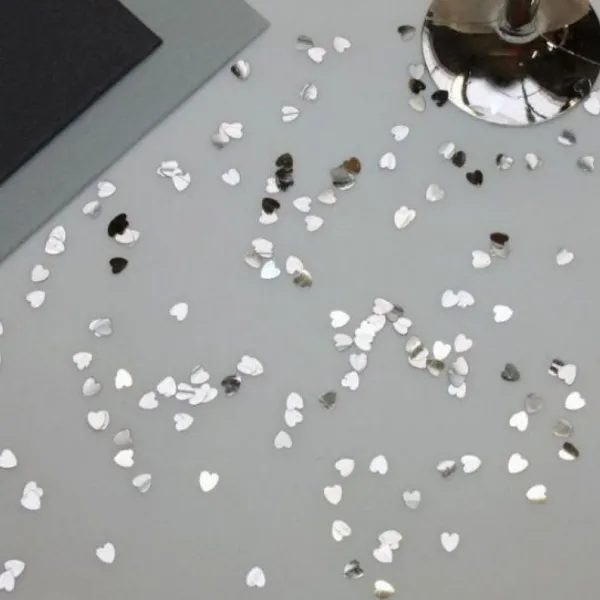 Badaboum Confettis De Table Coeur Argent 18Gr Best