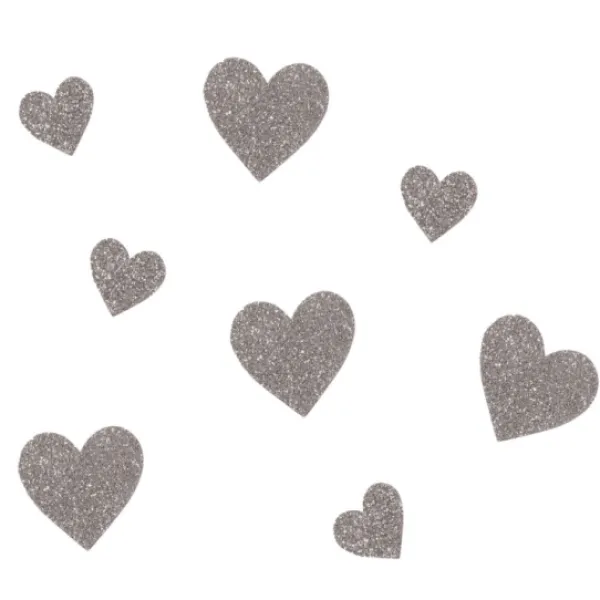 Badaboum Confettis De Table Paillet S Coeur Argent X50 Pi Ces