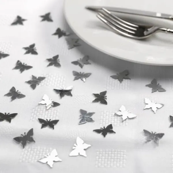 Badaboum Confettis De Table Papillon Argent