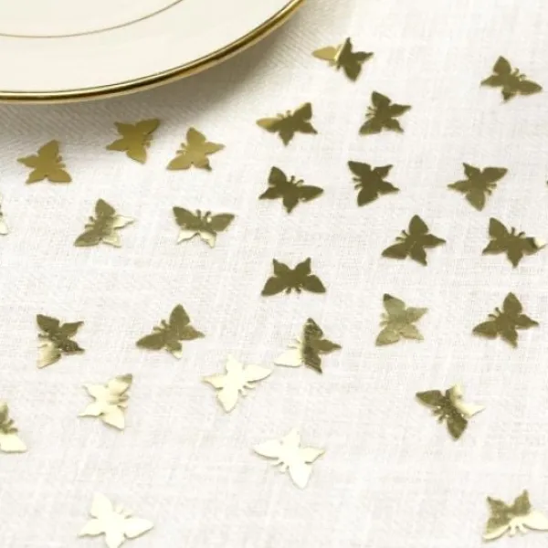Badaboum Confettis De Table Papillon Or
