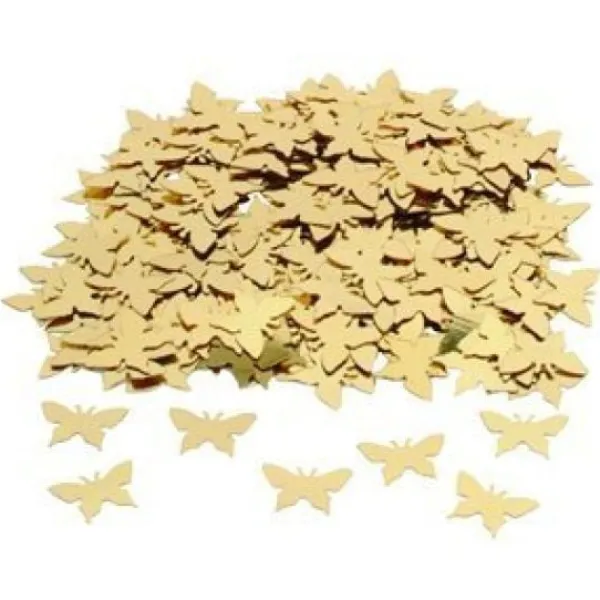 Badaboum Confettis De Table Papillon Or