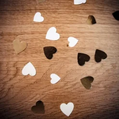 Badaboum Confettis De Table Petit Coeur Or Et Blanc X 100 Clearance