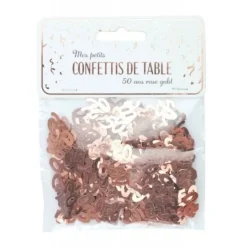 Badaboum Confettis De Table Rose Gold 50 Ans