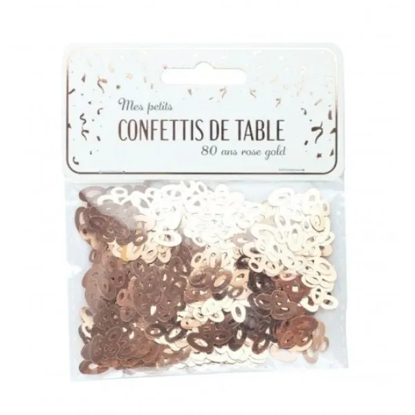 Badaboum Confettis De Table Rose Gold 80 Ans