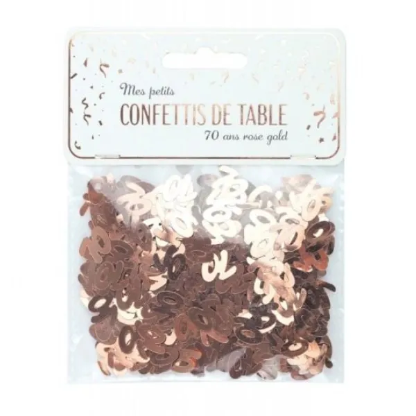 Badaboum Confettis De Table Rose Gold 70 Ans