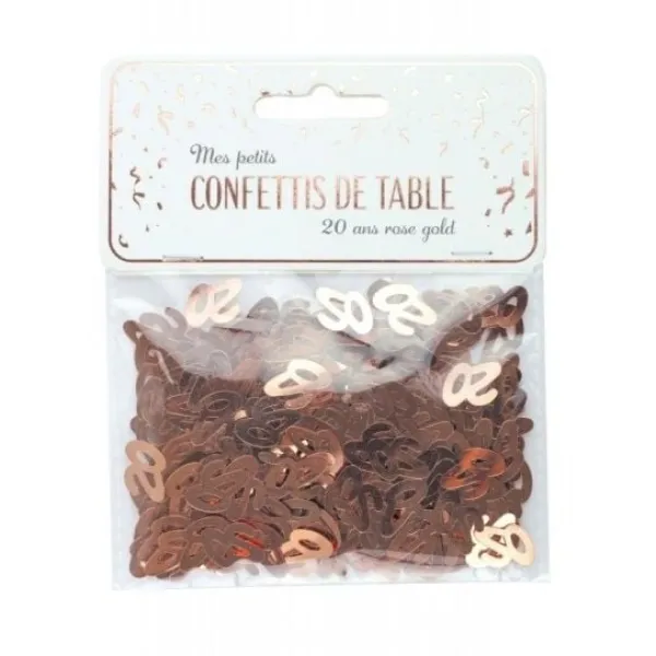 Badaboum Confettis De Table Rose Gold 20 Ans