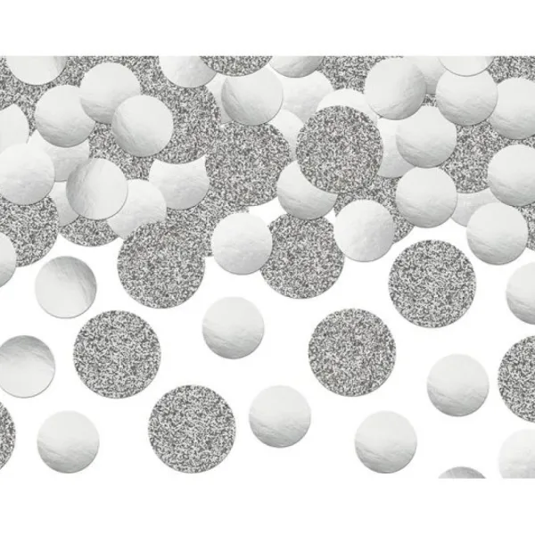 Badaboum Confettis Mariage Rond Paillet Argent Et Blanc Sale