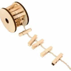 Badaboum Cordelette Avec 24 Pinces En Bois Naturel