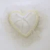 Badaboum Coussin Coeur Porte Alliance Ecru