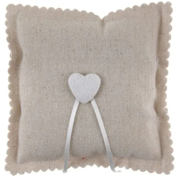 Badaboum Coussin D'Alliance En Coton Avec Coeur Naturel