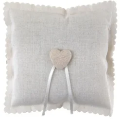 Badaboum Coussin D'Alliance En Coton Avec Coeur Blanc