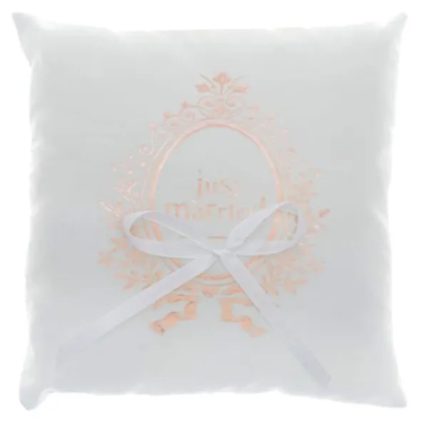Badaboum Coussin Porte Alliance Just Married Rose Gold