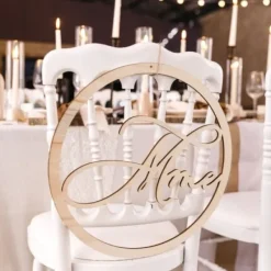 Badaboum D Coration Couronne De Chaise Mariage Mr & Mme En Bois 40 Cm