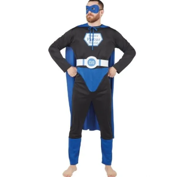 Badaboum D Guisement Homme Super Mari Bleu Noir L/Xl