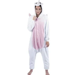 Hot D Guisement Licorne Rose Et Blanche Adulte Theme Licorne