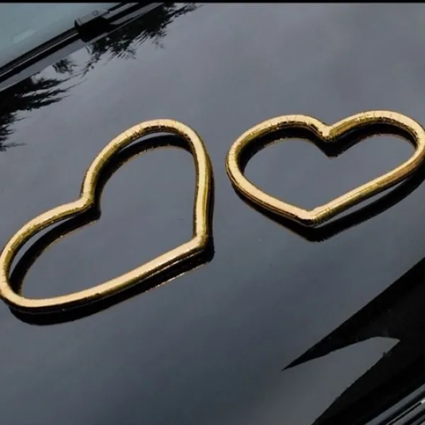 Badaboum Deco Voiture Mariage 2 Coeurs Dor S