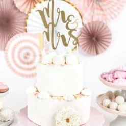 Badaboum Decoration De G Teau Topper Mr & Mrs Or 26 Cm