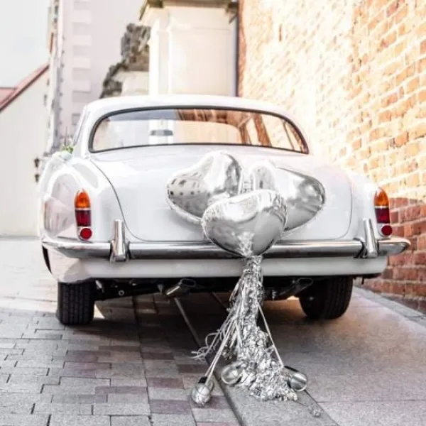 Badaboum Decoration Mariage Voiture Coeur Argent