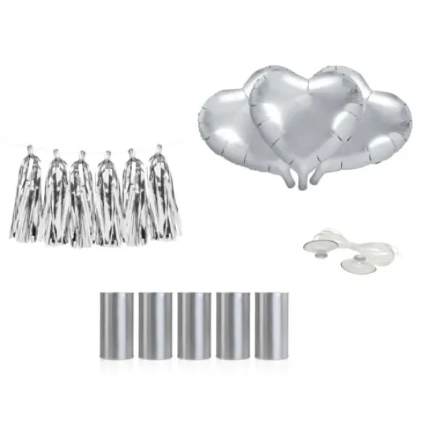 Badaboum Decoration Mariage Voiture Coeur Argent