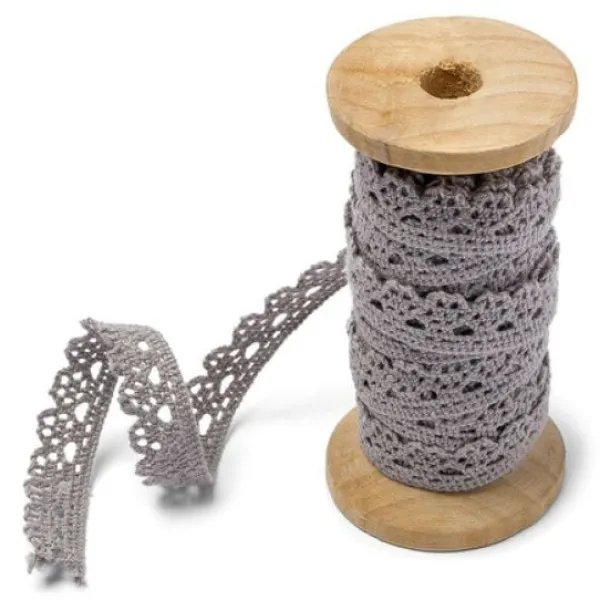 Online Dentelle Grise Pas Cher En Bobine 10Mm X 5 M Tres Theme Dentelle