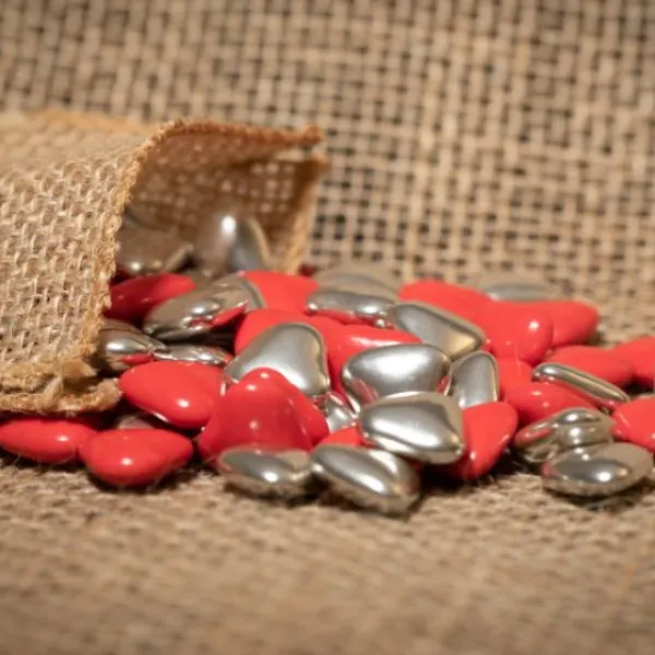Badaboum Drag Es Coeur Chocolat Assorti Rouge Et Argent X 500Gr